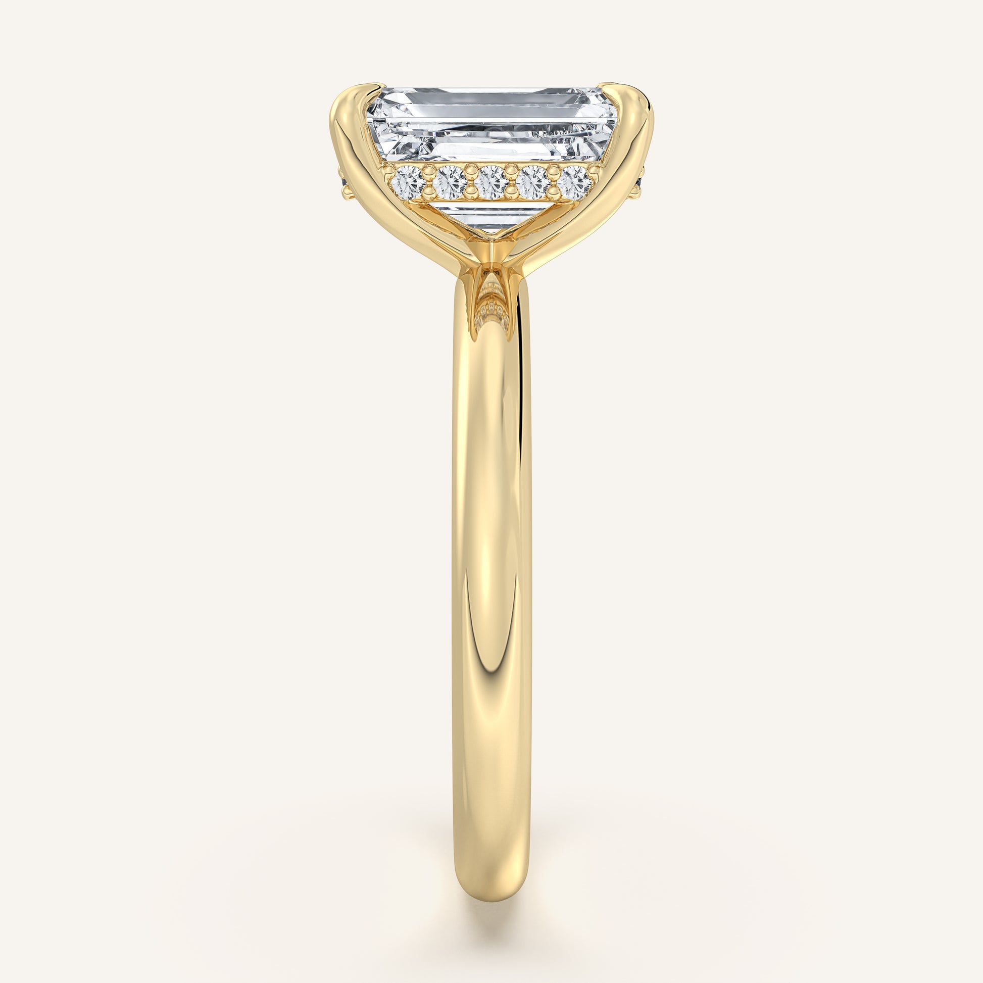 Belle Side Stone Engagement Ring | 14k Yellow Gold