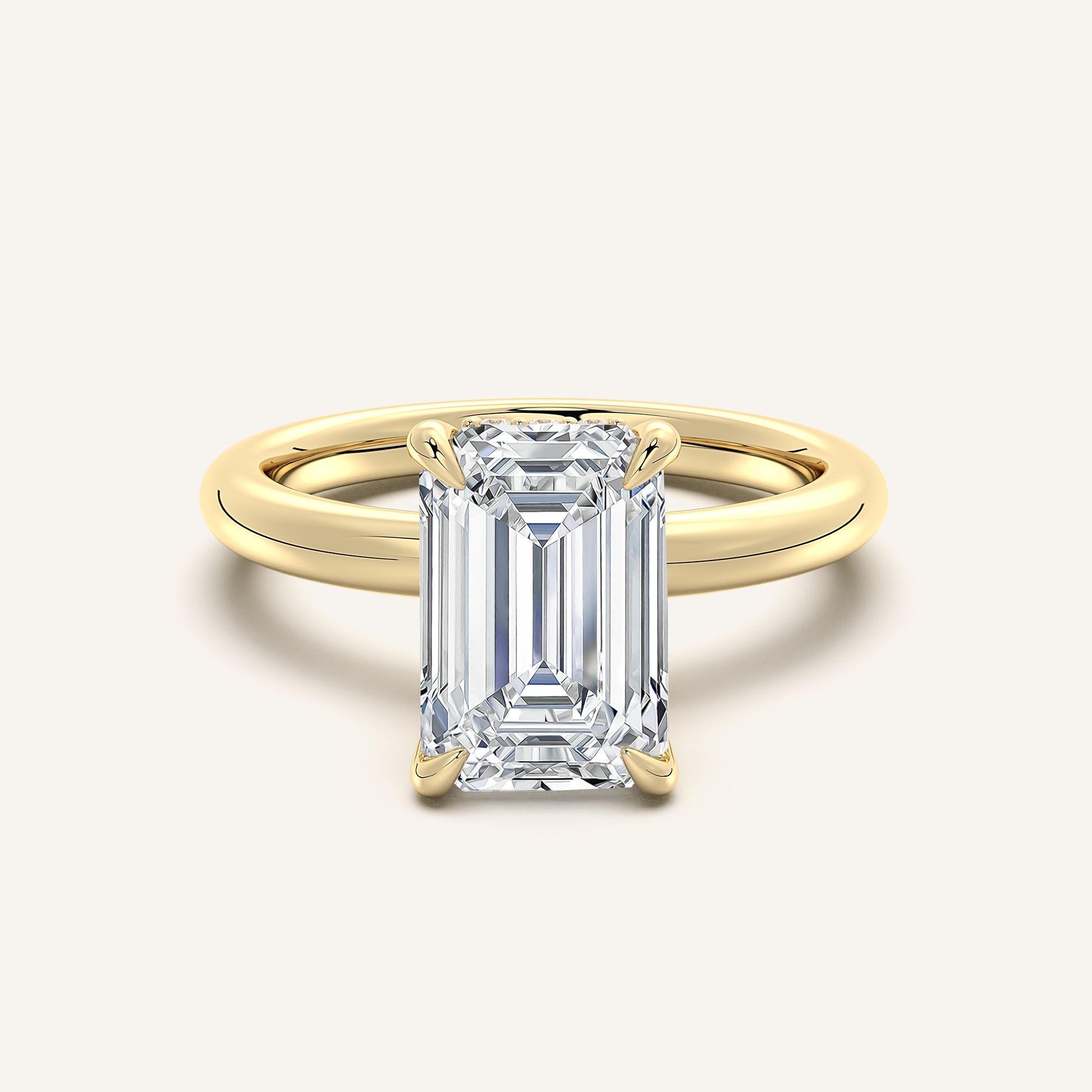 Belle Side Stone Engagement Ring | 14k Yellow Gold