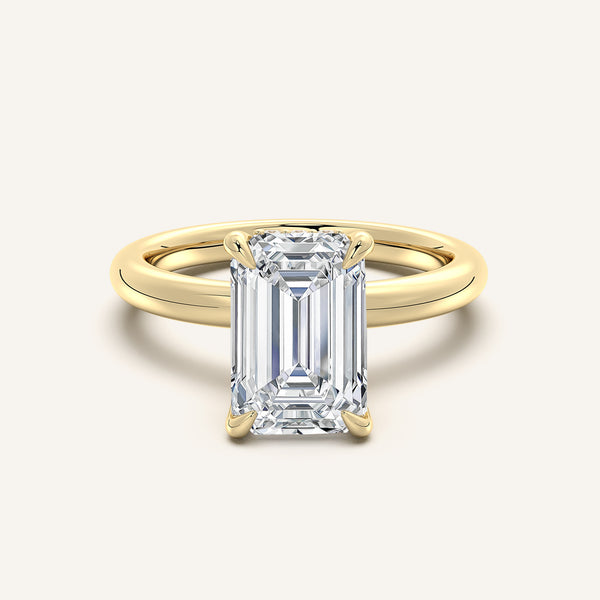 Hidden Halo Engagement Ring | 18k Yellow Gold
