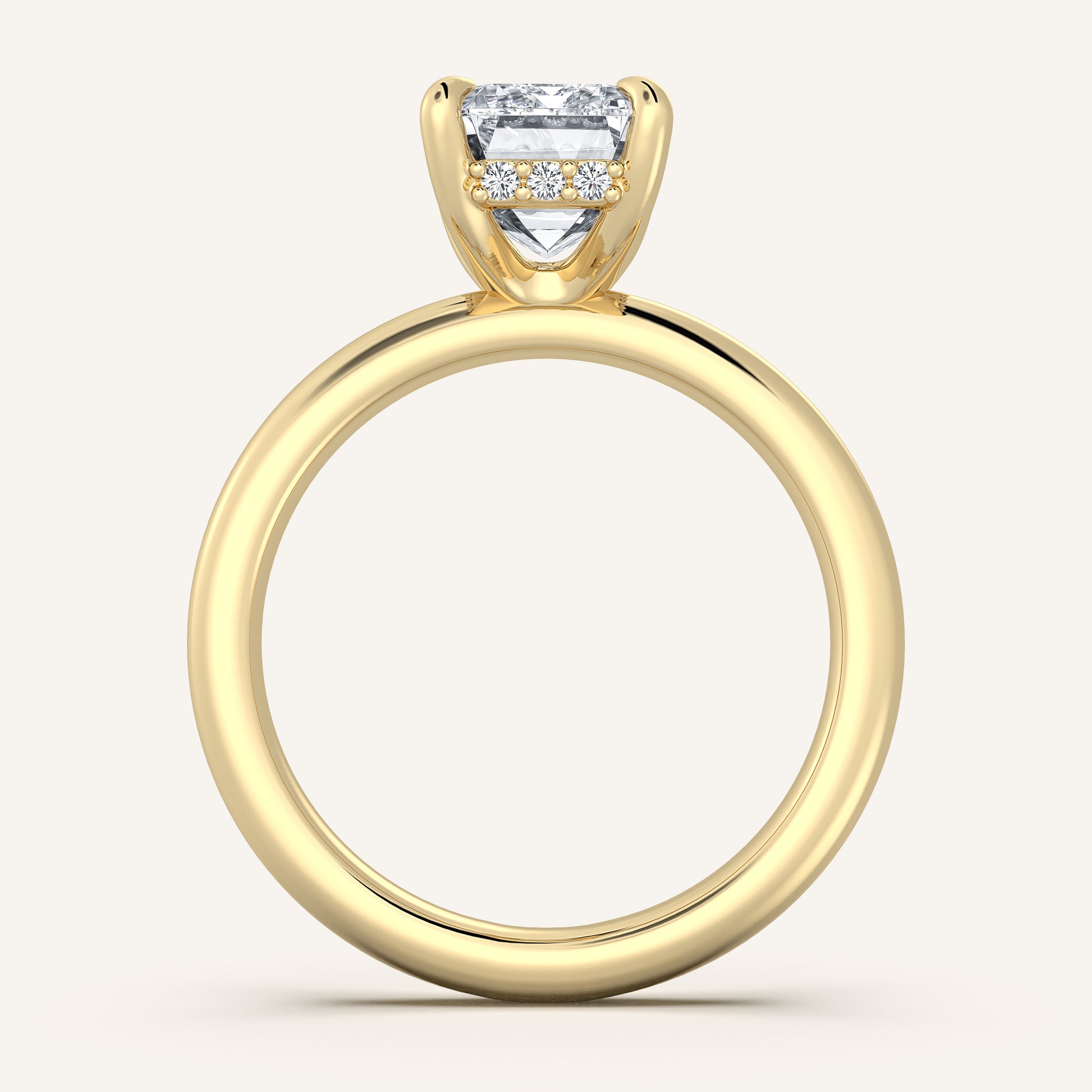 Belle Side Stone Engagement Ring | 14k Yellow Gold