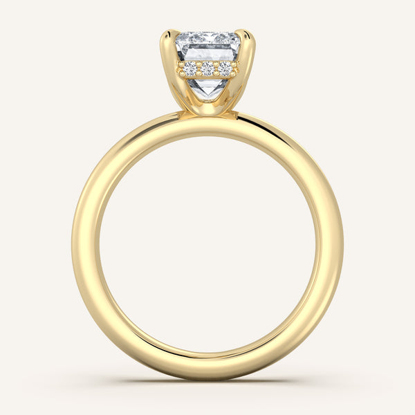 Hidden Halo Engagement Ring | 14k Yellow Gold