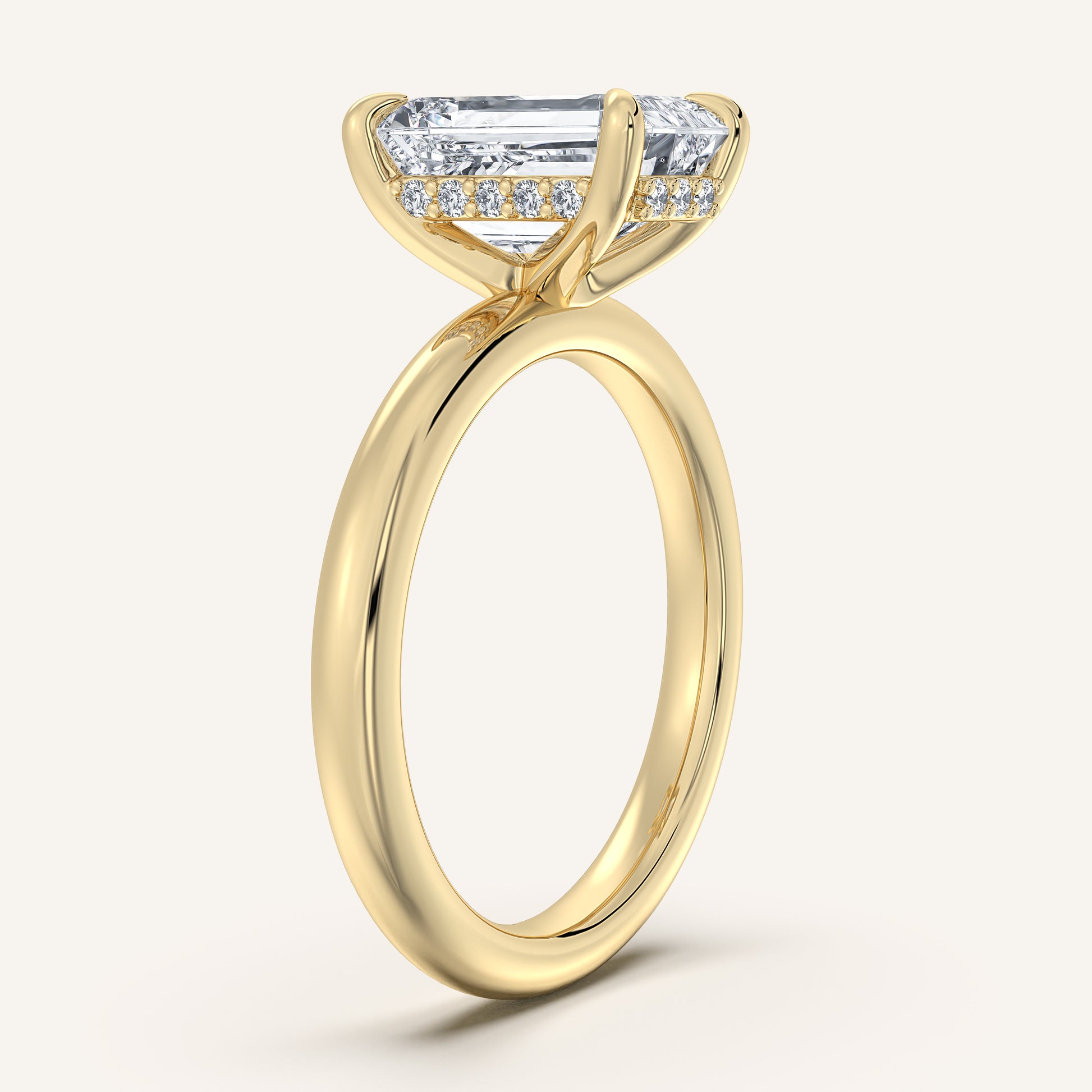 Belle Side Stone Engagement Ring | 14k Yellow Gold