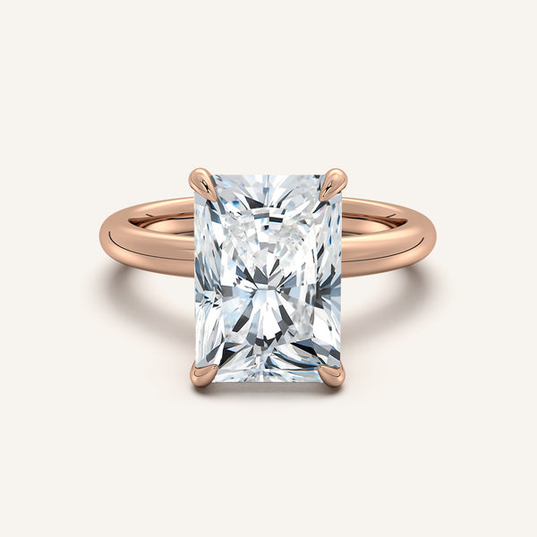 Hidden Halo Engagement Ring | 18k Rose Gold