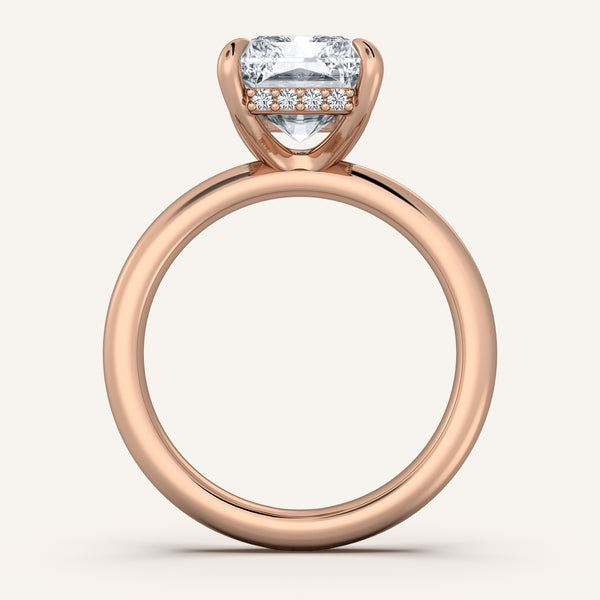 Hidden Halo Engagement Ring | 18k Rose Gold