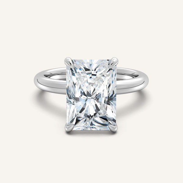 Belle Side Stone Engagement Ring | 18k White Gold