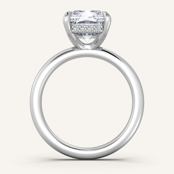 Belle Side Stone Engagement Ring | 18k White Gold