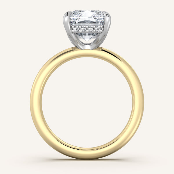 Hidden Halo Engagement Ring | 18k Two Tone