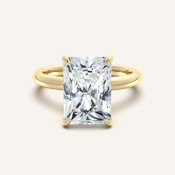 Hidden Halo Engagement Ring | 18k Yellow Gold