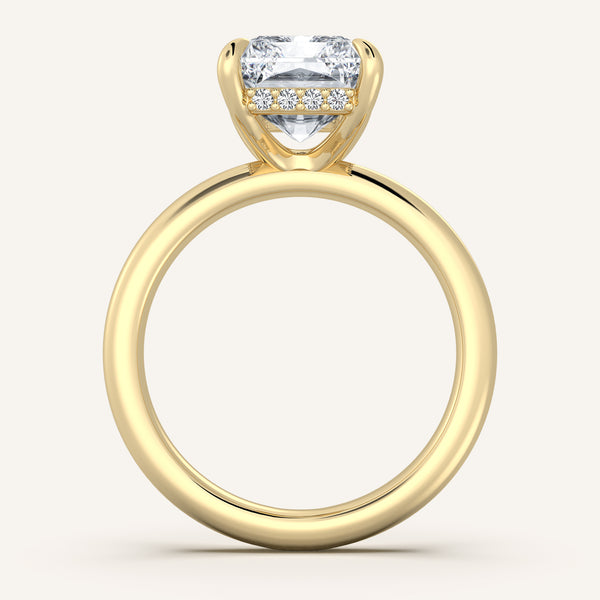 Hidden Halo Engagement Ring | 14k Yellow Gold