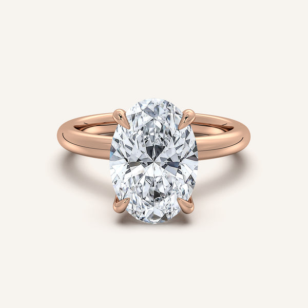 Hidden Halo Engagement Ring | 18k Rose Gold