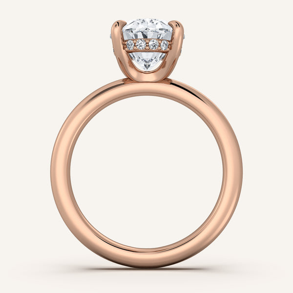 Hidden Halo Engagement Ring | 18k Rose Gold