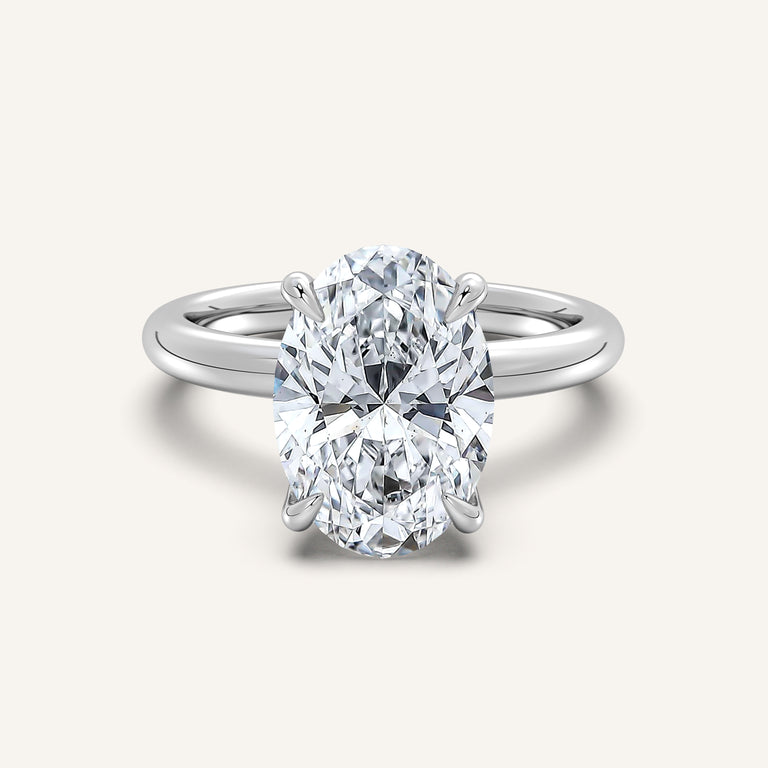 Image for Hidden Halo Engagement Ring | 18k White Gold