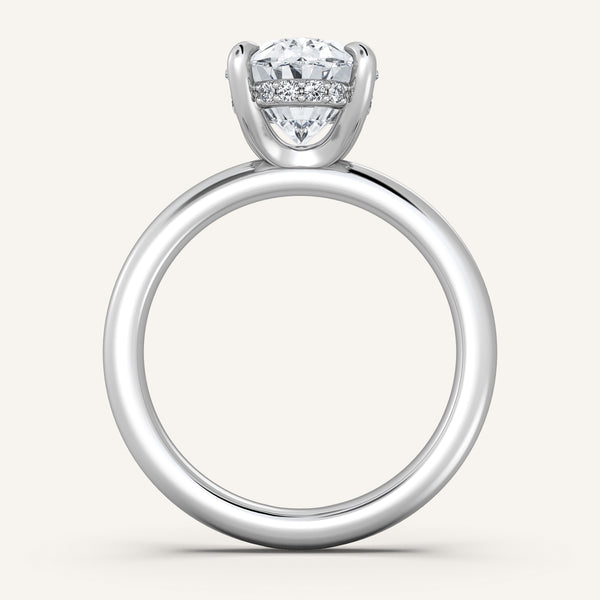 Hidden Halo Engagement Ring | 14k White Gold