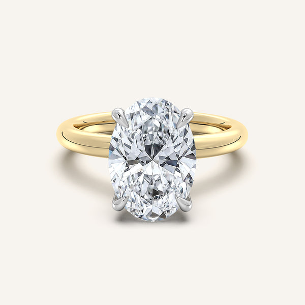 Belle Side Stone Engagement Ring | 14k Two Tone