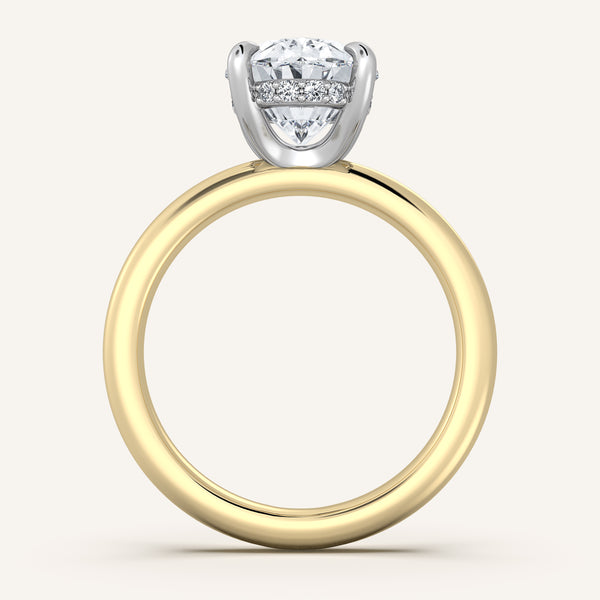 Belle Side Stone Engagement Ring | 14k Two Tone