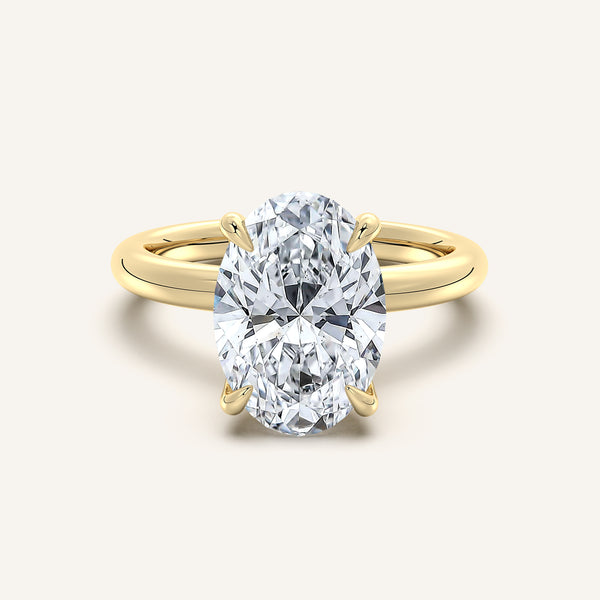 Belle Side Stone Engagement Ring | 18k Yellow Gold