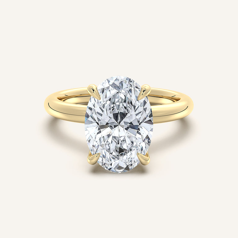 Image for Hidden Halo Engagement Ring | 18k Yellow Gold