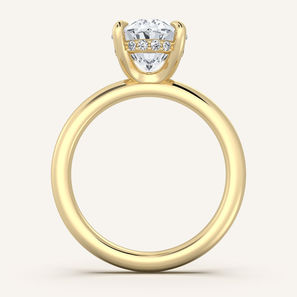 Belle Side Stone Engagement Ring | 18k Yellow Gold