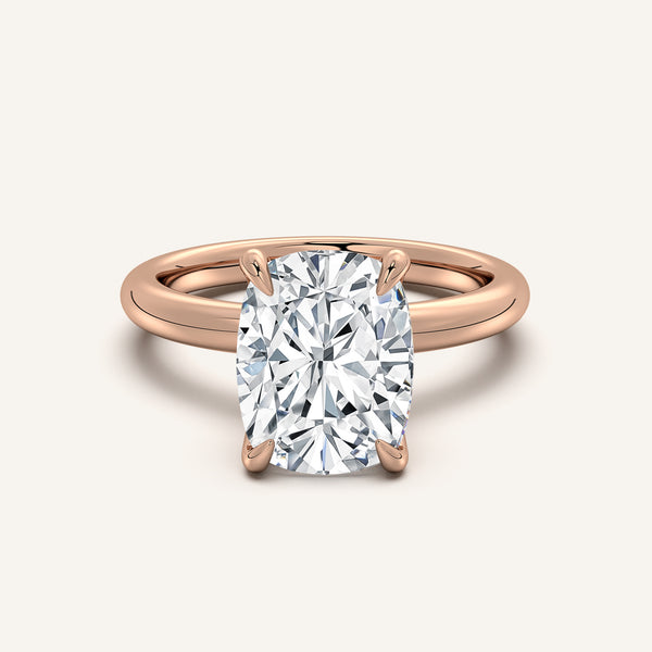 Hidden Halo Engagement Ring | 18k Rose Gold