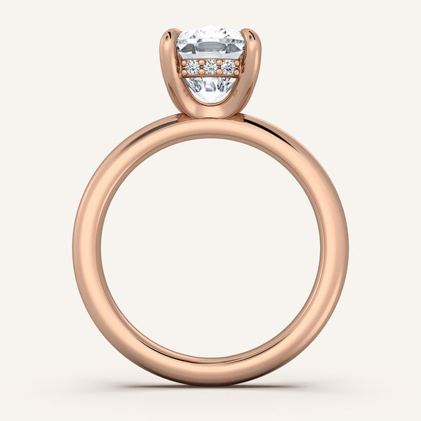 Hidden Halo Engagement Ring | 14k Rose Gold