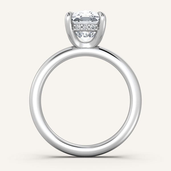 Hidden Halo Engagement Ring | 18k White Gold