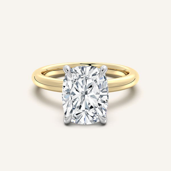 Hidden Halo Engagement Ring | 14k Two Tone