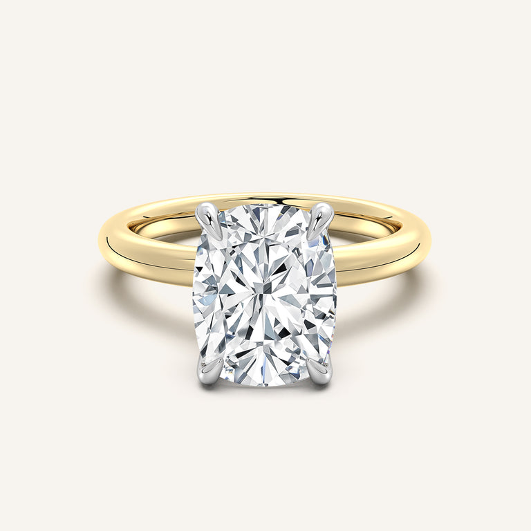 Image for Hidden Halo Engagement Ring | 18k Two Tone