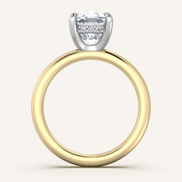 Hidden Halo Engagement Ring | 14k Two Tone