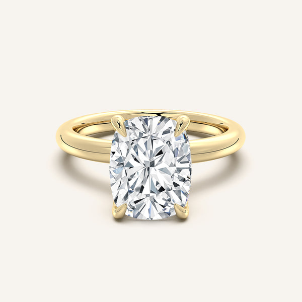 Belle Side Stone Engagement Ring | 14k Yellow Gold