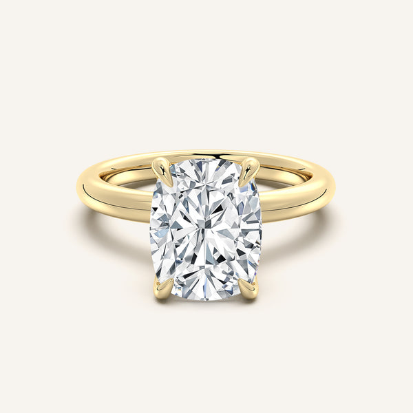Hidden Halo Engagement Ring | 18k Yellow Gold