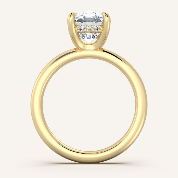 Belle Side Stone Engagement Ring | 14k Yellow Gold
