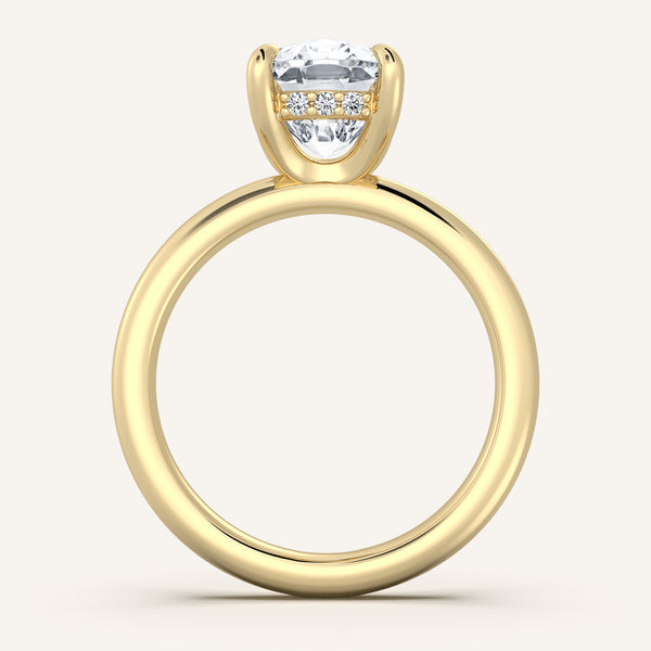 Hidden Halo Engagement Ring | 18k Yellow Gold
