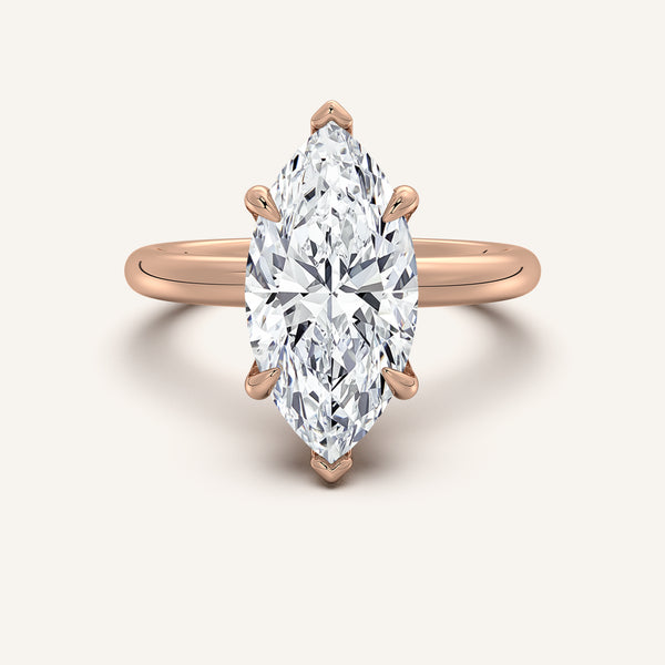Hidden Halo Engagement Ring | 18k Rose Gold