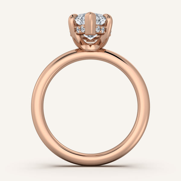 Hidden Halo Engagement Ring | 14k Rose Gold