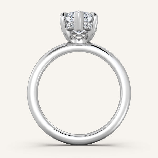 Hidden Halo Engagement Ring | 18k White Gold