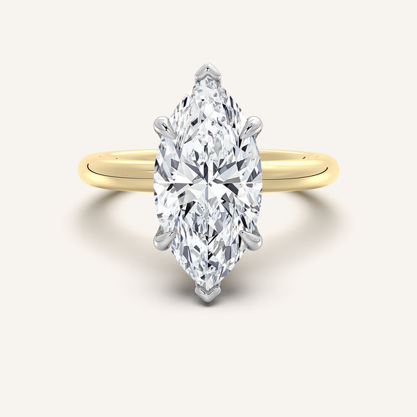 Hidden Halo Engagement Ring | 14k Two Tone