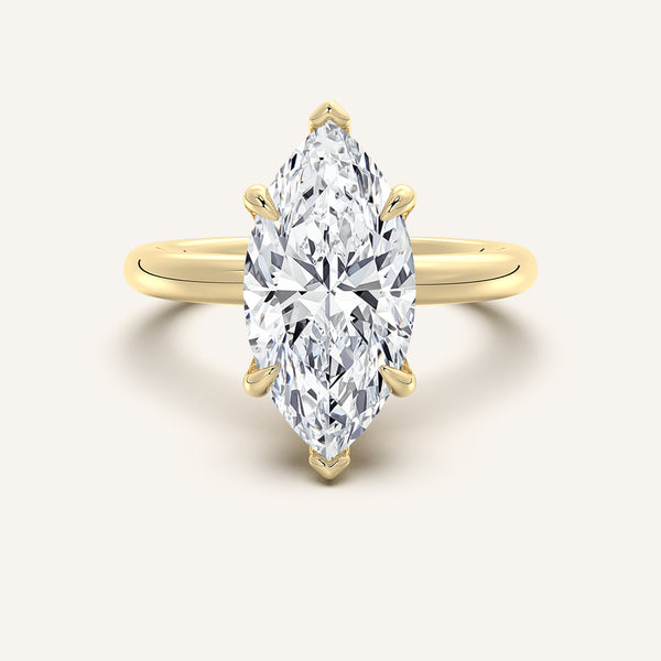 Hidden Halo Engagement Ring | 18k Yellow Gold