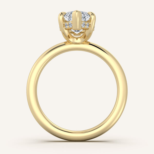 Hidden Halo Engagement Ring | 14k Yellow Gold