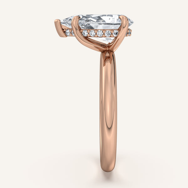 Hidden Halo Engagement Ring | 14k Rose Gold