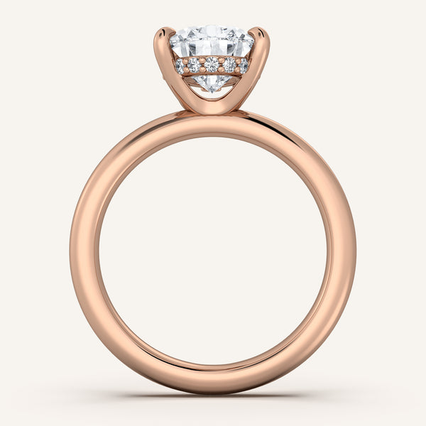 Pear Shape Hidden Halo Engagement Ring | 18k Rose Gold