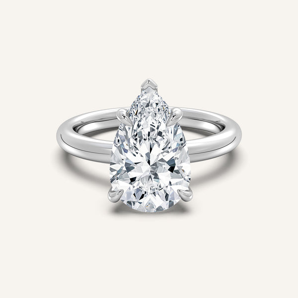 Hidden Halo Engagement Ring | 14k White Gold