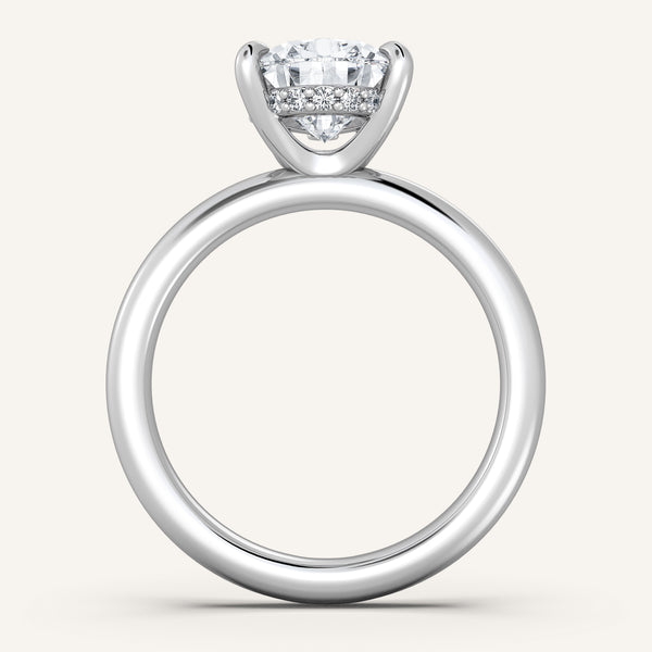 Hidden Halo Engagement Ring | 18k White Gold