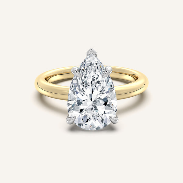 Hidden Halo Engagement Ring | 18k Two Tone