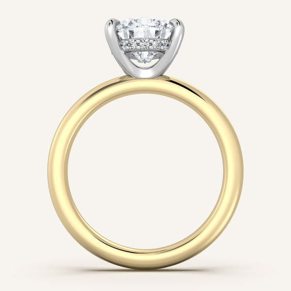 Hidden Halo Engagement Ring | 18k Two Tone