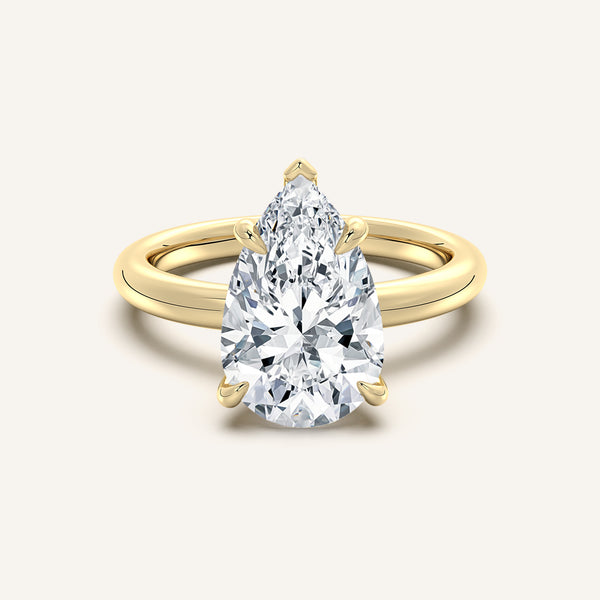 Hidden Halo Engagement Ring | 18k Yellow Gold