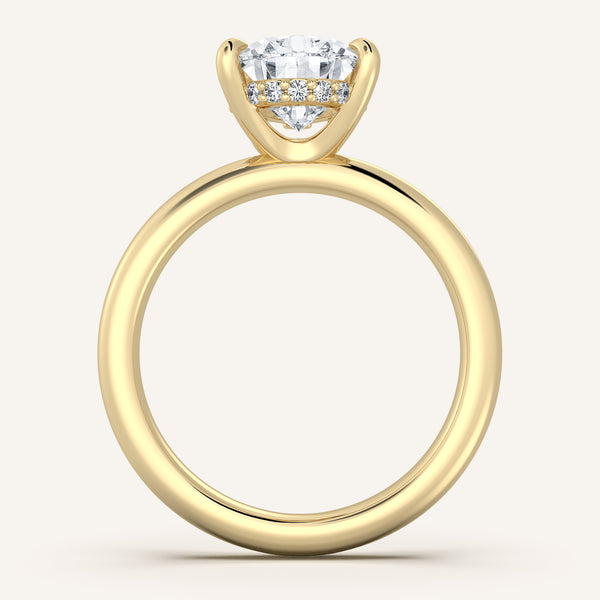 Hidden Halo Engagement Ring | 14k Yellow Gold