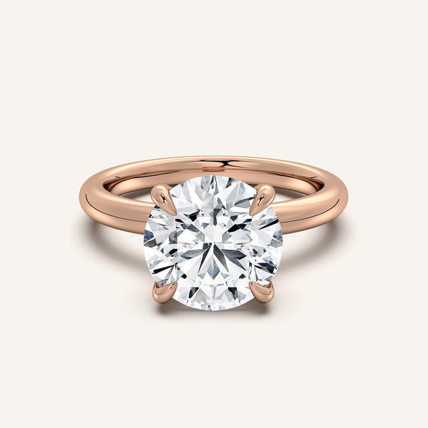 Hidden Halo Engagement Ring | 14k Rose Gold