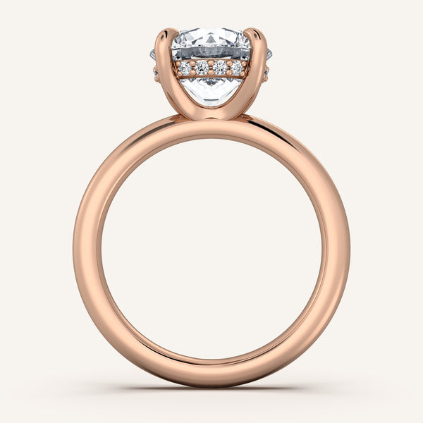 Hidden Halo Engagement Ring | 18k Rose Gold