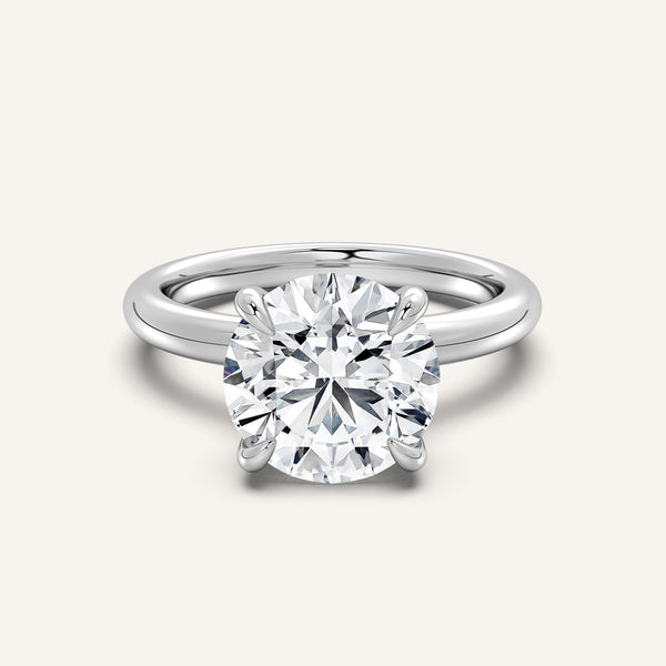 Hidden Halo Engagement Ring | 14k White Gold