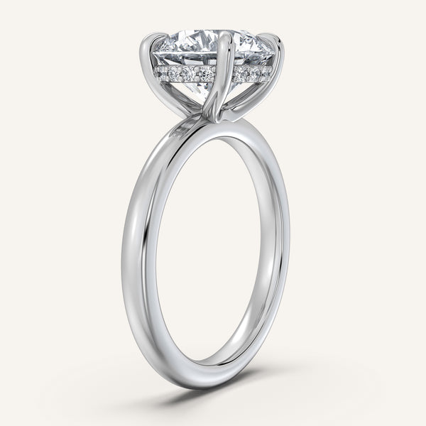 Round Hidden Halo Engagement Ring | Platinum